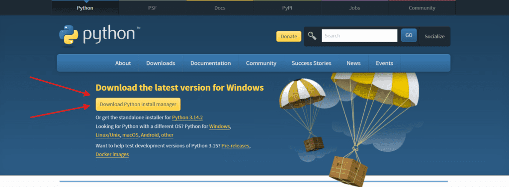 Install python from Python.org official website
